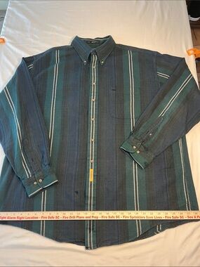 B.D. Baggies Men’s XL‎ Button Down Shirt Vertical Stripe 100% Cotton Classic